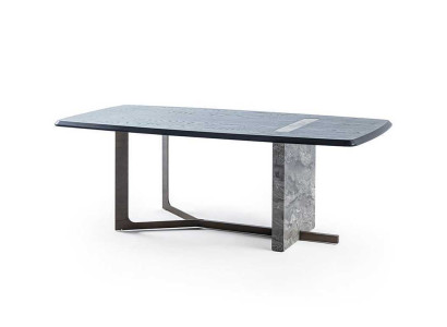 Modern Rectangular Dining room Dining table Gray Wood Luxury Design Table